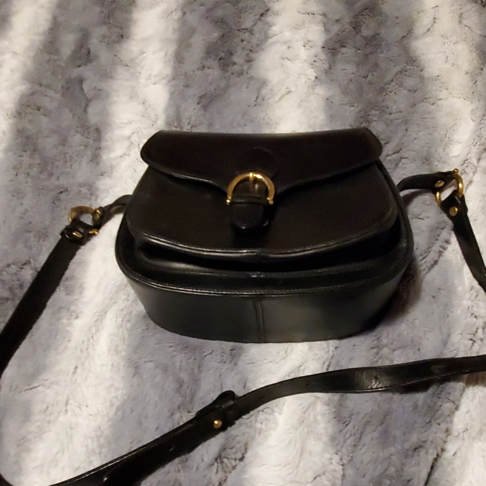 black leather purse